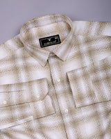 Leron Cream Two Shaded Dobby Cotton Shirt