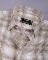 Leron Cream Two Shaded Dobby Cotton Shirt