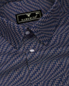 Azelo NavyBlue Jacquard Premium Giza Shirt
