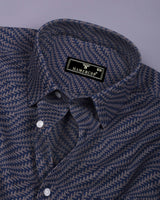 Azelo NavyBlue Jacquard Premium Giza Shirt