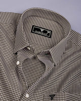 Breno Black With Cream Jacquard Premium Giza Shirt