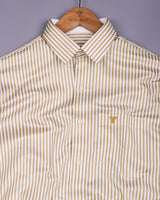 Destiny Cream With White Stripe Premium Giza Shirt