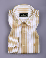 Destiny Cream With White Stripe Premium Giza Shirt