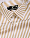 Destiny Cream With White Stripe Premium Giza Shirt