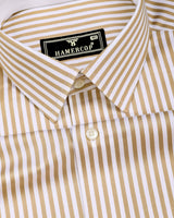 Destiny Cream With White Stripe Premium Giza Shirt