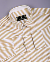 Destiny Cream With White Stripe Premium Giza Shirt