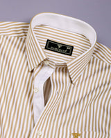 Destiny Cream With White Stripe Premium Giza Shirt
