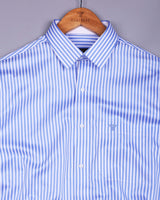 Destiny SkyBlue With White Stripe Premium Giza Shirt