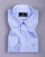 Destiny SkyBlue With White Stripe Premium Giza Shirt