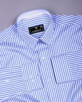 Destiny SkyBlue With White Stripe Premium Giza Shirt