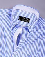 Destiny SkyBlue With White Stripe Premium Giza Shirt