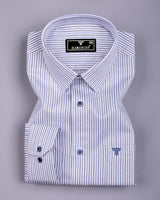 Dario Blue With Black Stripe Premium Giza Shirt