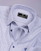 Dario Blue With Black Stripe Premium Giza Shirt