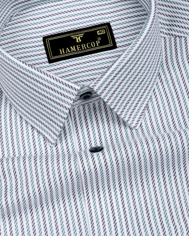 Dario Green With Black Stripe Premium Giza Shirt