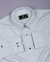 Dario Green With Black Stripe Premium Giza Shirt