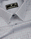 Fenor Green With Gray Houndstooth Check Premium Giza Shirt