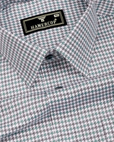 Fenor Green With Gray Houndstooth Check Premium Giza Shirt