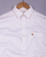 Orel Brown With White Check Premium Giza Shirt