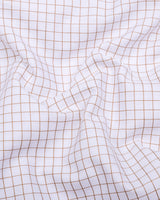 Orel Brown With White Check Premium Giza Shirt