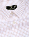 Orel Brown With White Check Premium Giza Shirt
