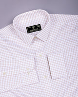 Orel Brown With White Check Premium Giza Shirt