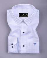 Orel Blue With White Check Premium Giza Shirt
