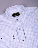 Orel Blue With White Check Premium Giza Shirt