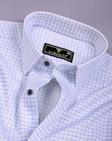 Orel Blue With White Check Premium Giza Shirt