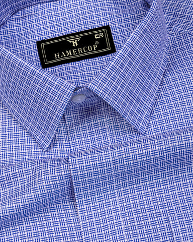 Norev Blue Jacquard Premium Giza Shirt