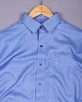 Navor Blue With Orange Stripe Premium Giza Shirt