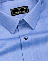 Navor Blue With Orange Stripe Premium Giza Shirt