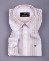 Orlin Cream With Gray Bengal Stripe Cotton Shirt
