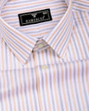 Orlin Cream With Gray Bengal Stripe Cotton Shirt