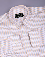 Orlin Cream With Gray Bengal Stripe Cotton Shirt