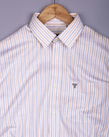 Orlin Cream With Gray Bengal Stripe Cotton Shirt