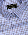 Alden Blue With Gray Check Premium Giza Shirt