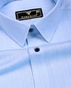 Aeris Iceblue Dobby Stripe Premium Giza Shirt