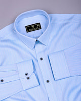 Aeris Iceblue Dobby Stripe Premium Giza Shirt
