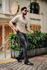 Georgian Cream Knitted Cotton T-Shirt