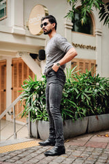 Georgian Grey Knitted Cotton T-Shirt