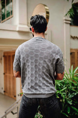 Georgian Grey Knitted Cotton T-Shirt