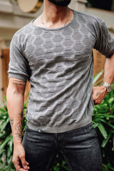 Georgian Grey Knitted Cotton T-Shirt