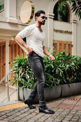 Georgian White Knitted Cotton T-Shirt