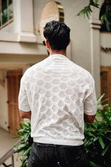 Georgian White Knitted Cotton T-Shirt