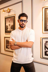 Candy White Knitted Cotton T-Shirt