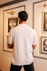 Candy White Knitted Cotton T-Shirt