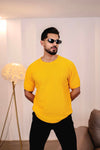 Turmeric Yellow Knitted Cotton T-Shirt