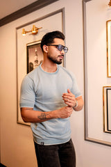 Liarko Vespa Green With White Knitted Cotton T-Shirt