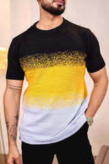 Flex Yellow Multicolour Knitted Cotton T-Shirt