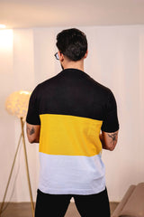 Flex Yellow Multicolour Knitted Cotton T-Shirt